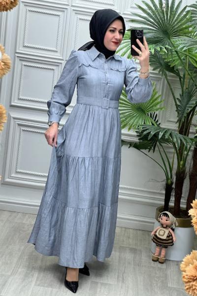 2243 Elbise Gri