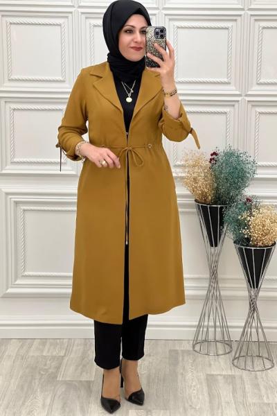 22701 Elit Keten Bağlamalı Kap Hardal Hardal Sarısı