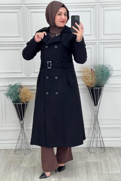 2281 Kaşe Kaban Siyah