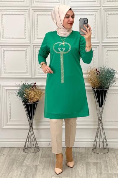 22830 İki İplik Tunik Yeşil