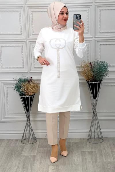 22830 İki İplik Tunik Krem
