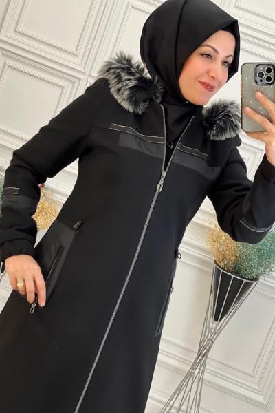 2289 Kaşe Kaban  Siyah