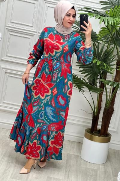 2303 Begonya Elbise Zümrüt