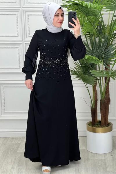 23117 Burçem Elbise Siyah