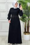 23117 Burçem Elbise Siyah