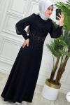 23117 Burçem Elbise Siyah
