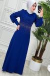 23117 Burçem Elbise Saks Mavisi