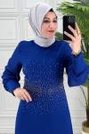 23117 Burçem Elbise Saks Mavisi