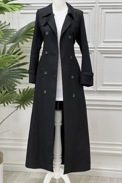 23138 Tam Boy Trençkot Siyah