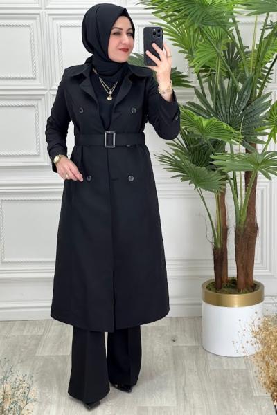 23139 Trençkot Siyah