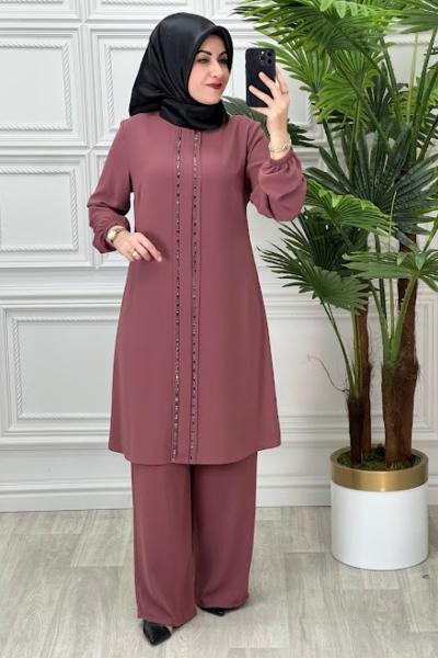 23143 Taşlı Takım Gül