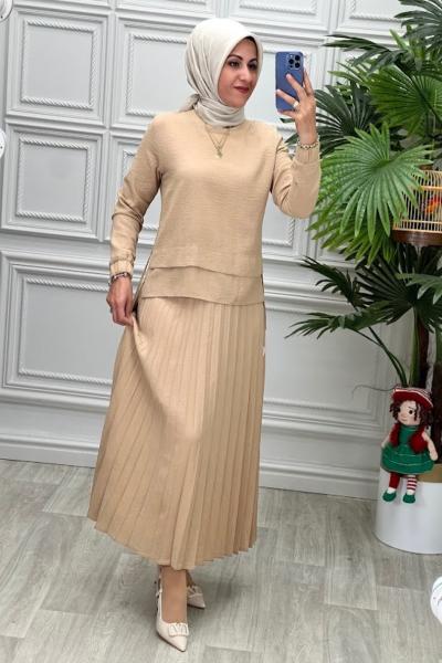 23174 Tunik Takım Camel