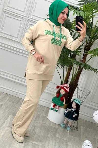 23303 Eşofman Takımı Bej