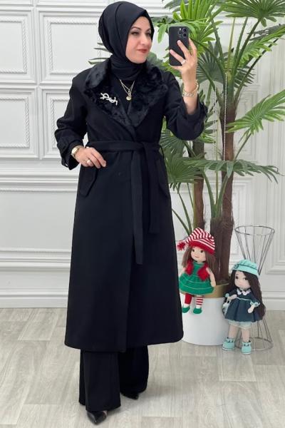 23332 Kaşe Kaban Siyah