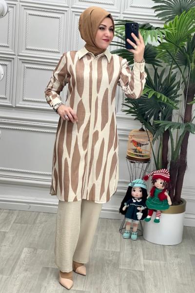 2417614 Tunik Takım Taş Rengi