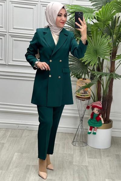 24314 Ceket Takım Zümrüt