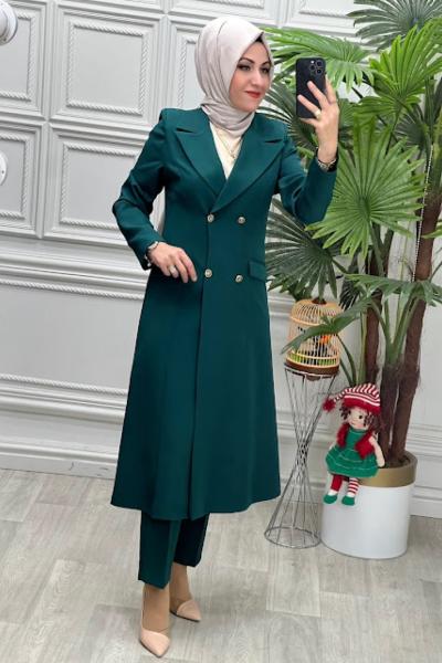 24315 Ceket Takım Zümrüt