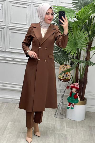 24315 Ceket Takım Kahverengi