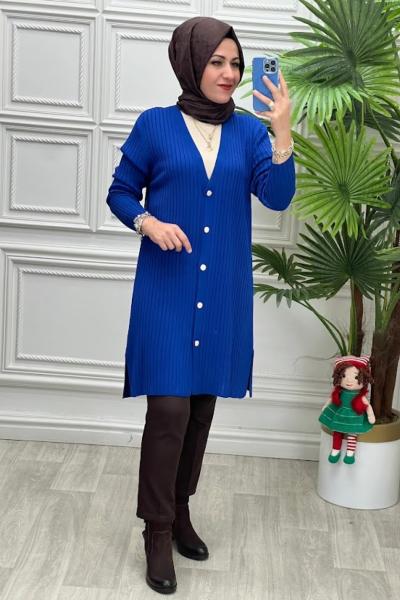 24507 Hırka Saks Mavisi