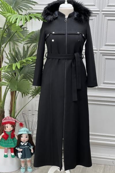 2514 Kaşe Pardesü Siyah