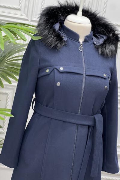 2514 Kaşe Pardesü Lacivert