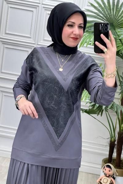 25533 Tunik Takım Gri