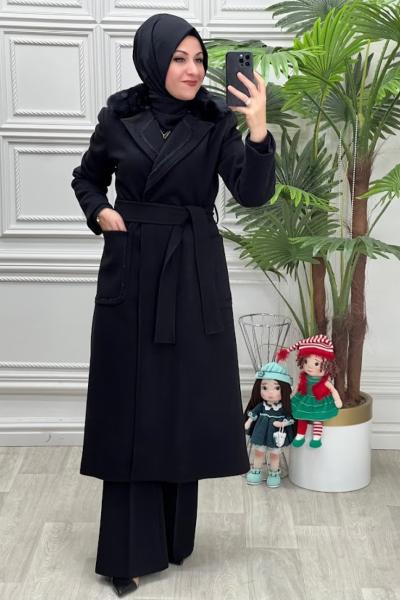 2560 Kaşe Kaban Siyah