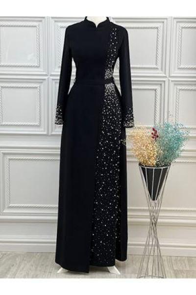 2563 Kolları Taşlı Abiye Siyah Diğer