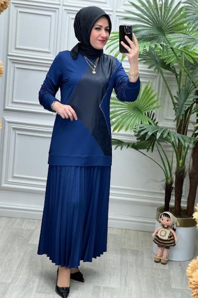 2566B Tunik Takım İndigo