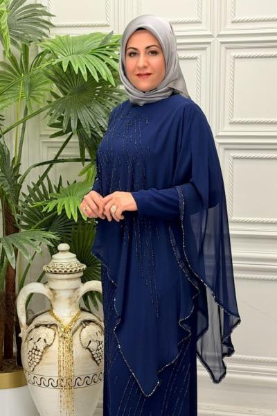 2601B Elbise Lacivert