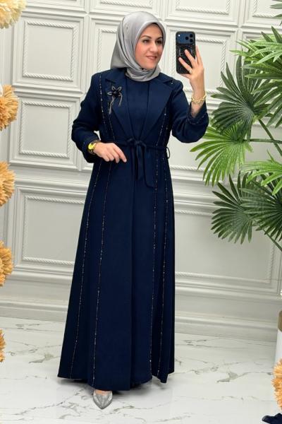 2603 Elbise Lacivert