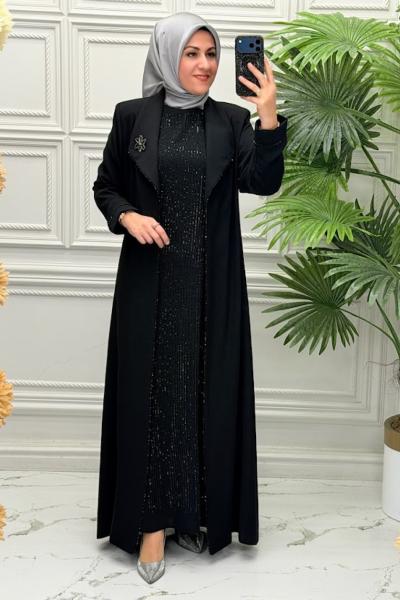 2607 Elbise  Siyah