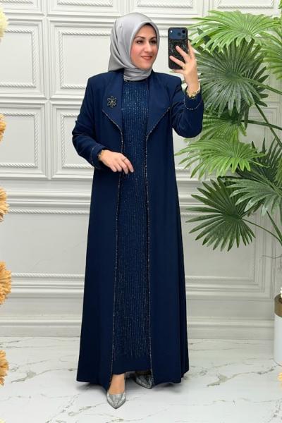 2607 Elbise  Lacivert