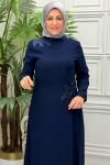 2611C Elbise Lacivert