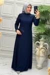 2611C Elbise Lacivert