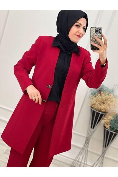 2617 Ceketli Takım Kırmızı Diğer