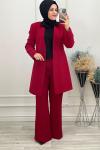 2617 Ceketli Takım Kırmızı Kırmızı