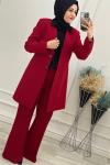 2617 Ceketli Takım Kırmızı Kırmızı