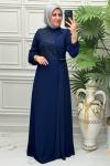 2623B Elbise Lacivert