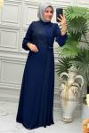 2623B Elbise Lacivert