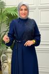 2623B Elbise Lacivert