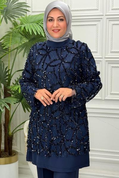2635B Tunik Takım Lacivert