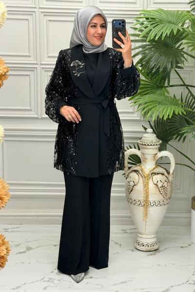 2662 Tunik Takım Siyah