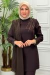 2663B Tunik Takım Kahverengi