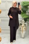 2663B Tunik Takım Kahverengi