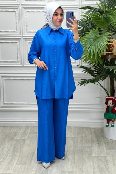 2758B Tunik Takım Saks Mavisi