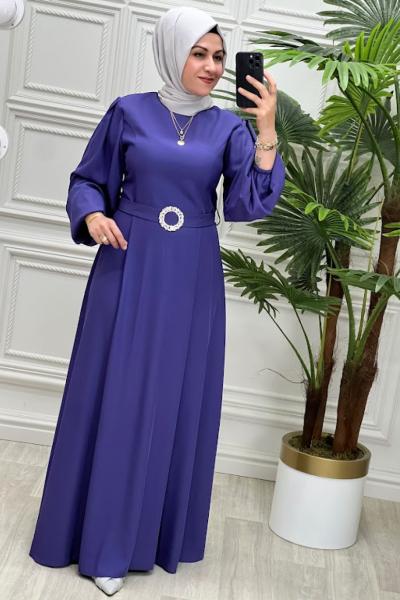 2760 Rumeysa Elbise Eflatun