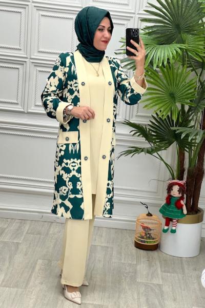 2773-B Üçlü Takım Zümrüt