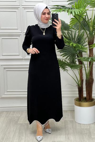 2773 Pırlanta Elbise Siyah