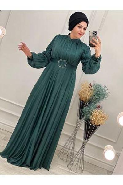 2803 Simli Kemerli Abiye Zümrüt Diğer